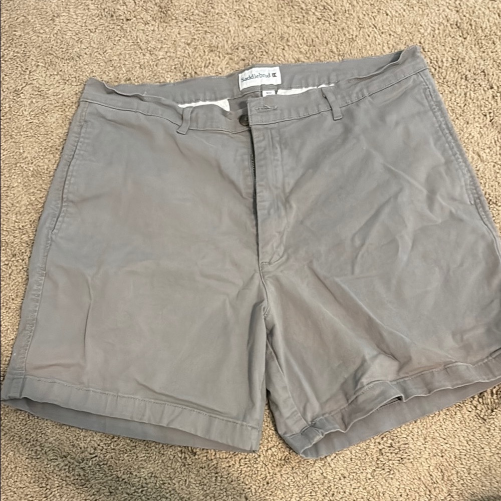 Saddlebred Gray Flat Front Shorts with Classic Style